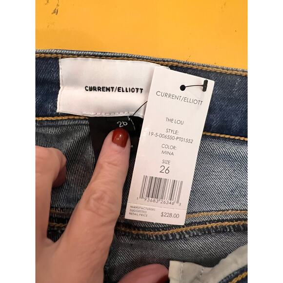 Current/Elliott The Lou High Rise Denim Cropped Flare Jeans Mina Womens 26 NWT - Picture 4 of 7